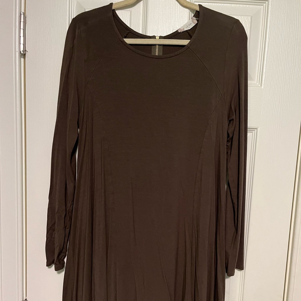 Altard State Olive Long Sleeve Tshirt Dress (Size M)